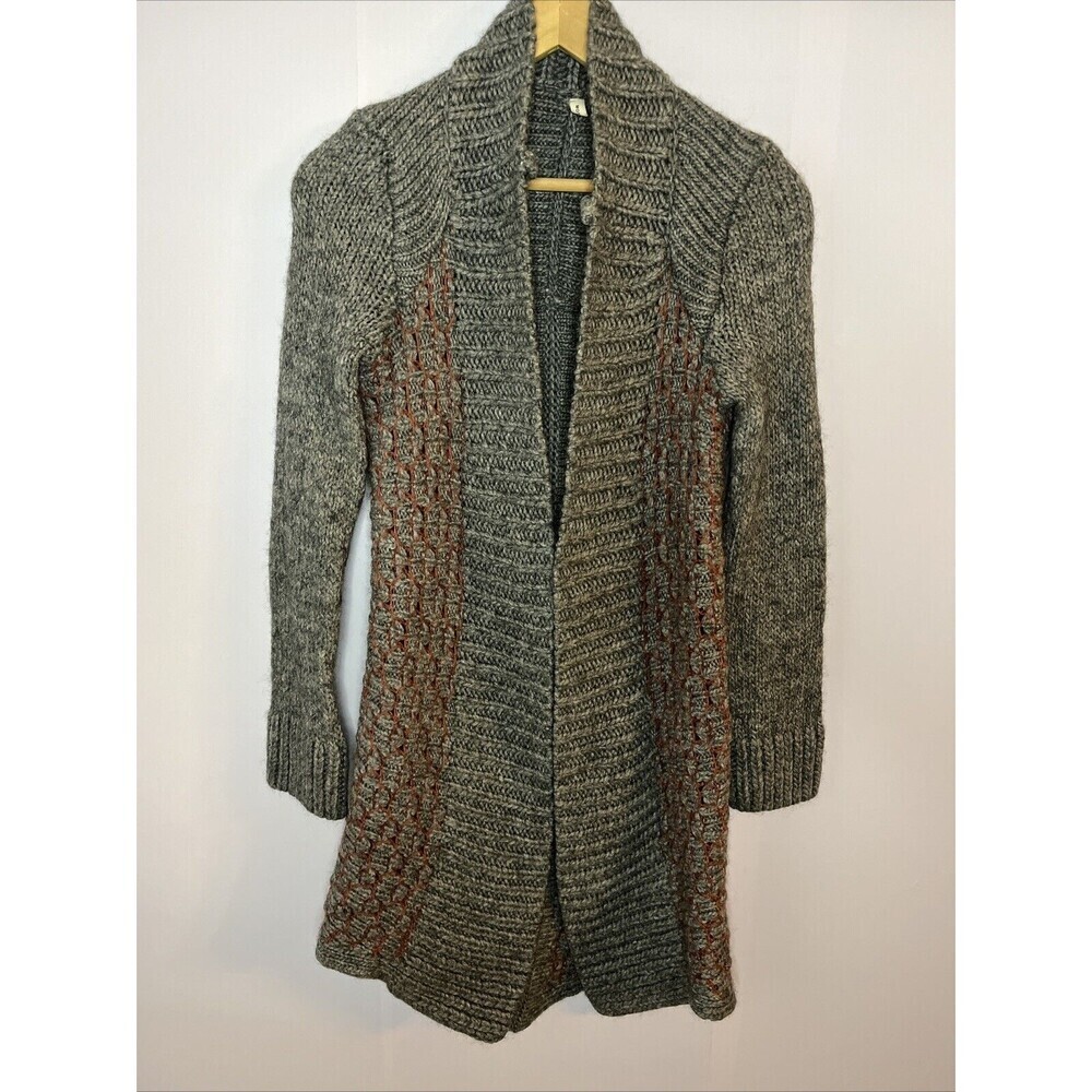 Anthropologie MOTH Cardigan Womens Small Wool Chunky Knit Open Front Sweater